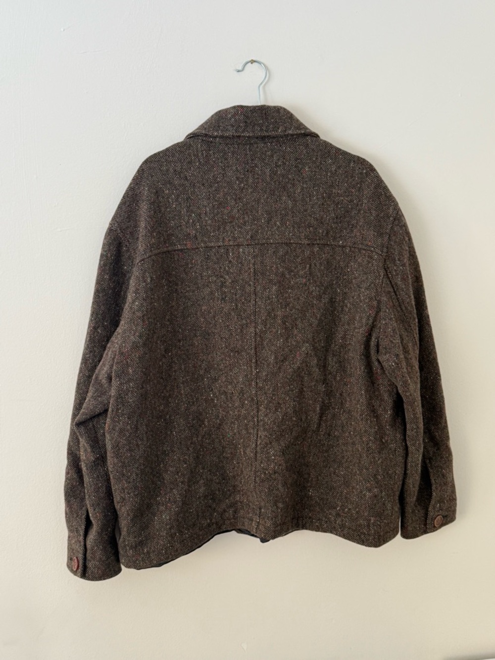 Vintage Peter James Men's XL Brown Wool Cashmere Zip-Up Jacket Sweater Luxury - Picture 13 of 16